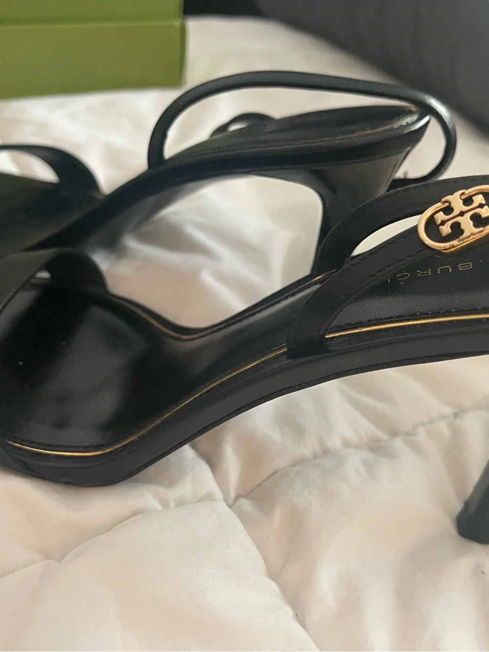 Tory Burch Black Leather Strappy Stiletto Sandals